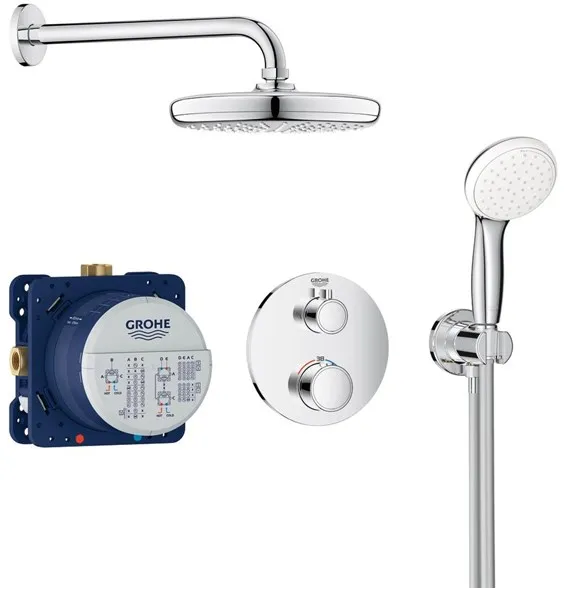 Grohe Grohtherm duschset med Tempesta 210, krom